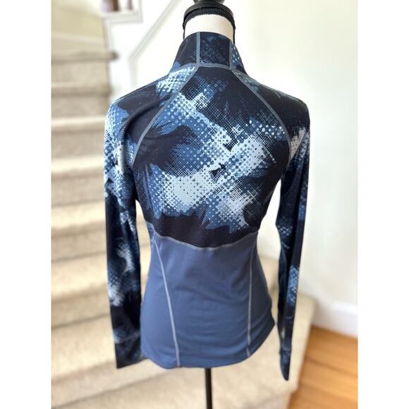 Athleta Running Wild 2.0 Electro Blue Quarter Zip Long Sleeve Jacket - Picture 4 of 7